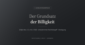 Der Grundsatz der Billigkeit