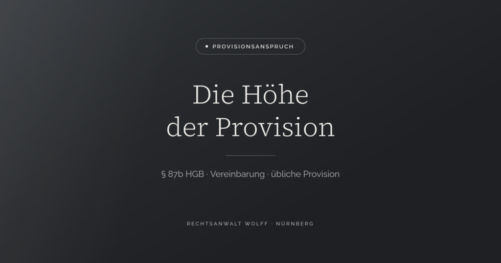 Die Höhe der Provision