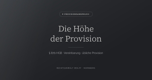 Die Höhe der Provision