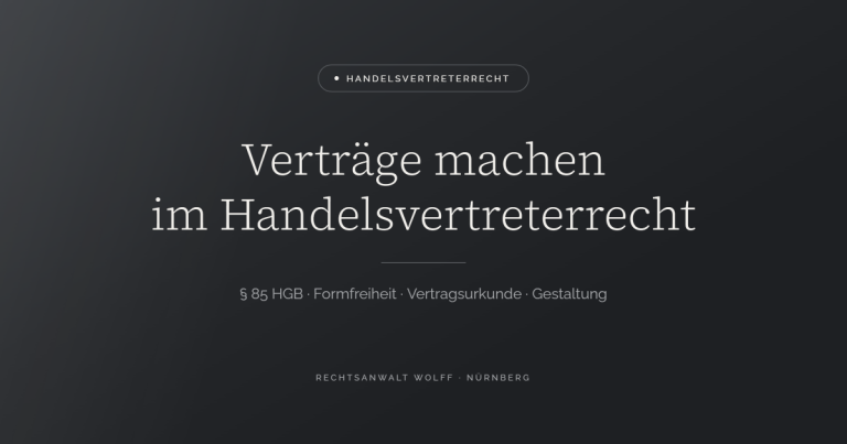 Verträge machen im Handelsvertreterrecht