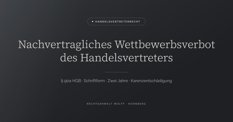 Nachvertragliches Wettbewerbsverbot des Handelsvertreters